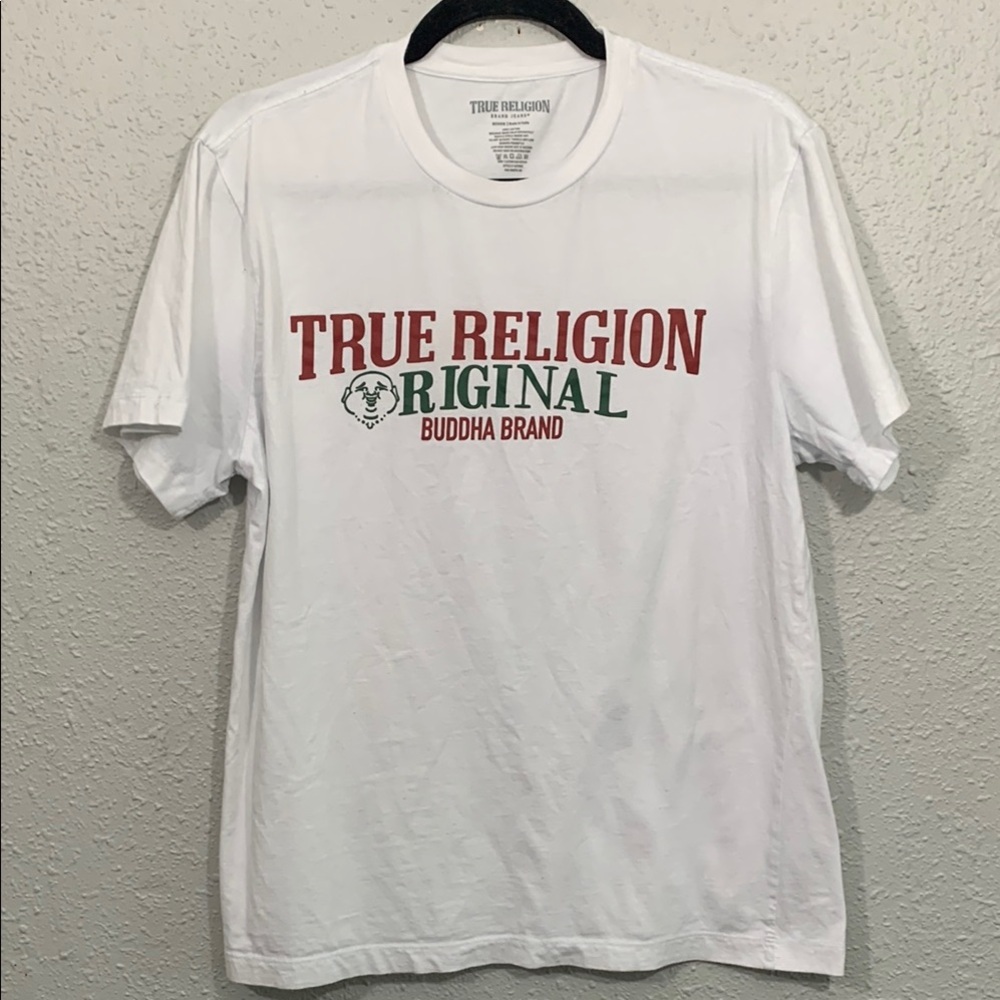 True Religion Original Buddha Brand 100% Cotton Screen‎ Print Tee size M